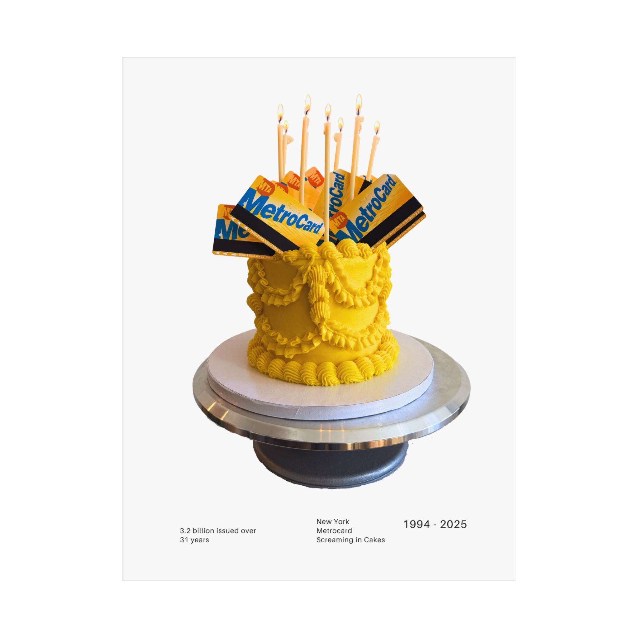 Metrocard Cake Exclusive Poster - White