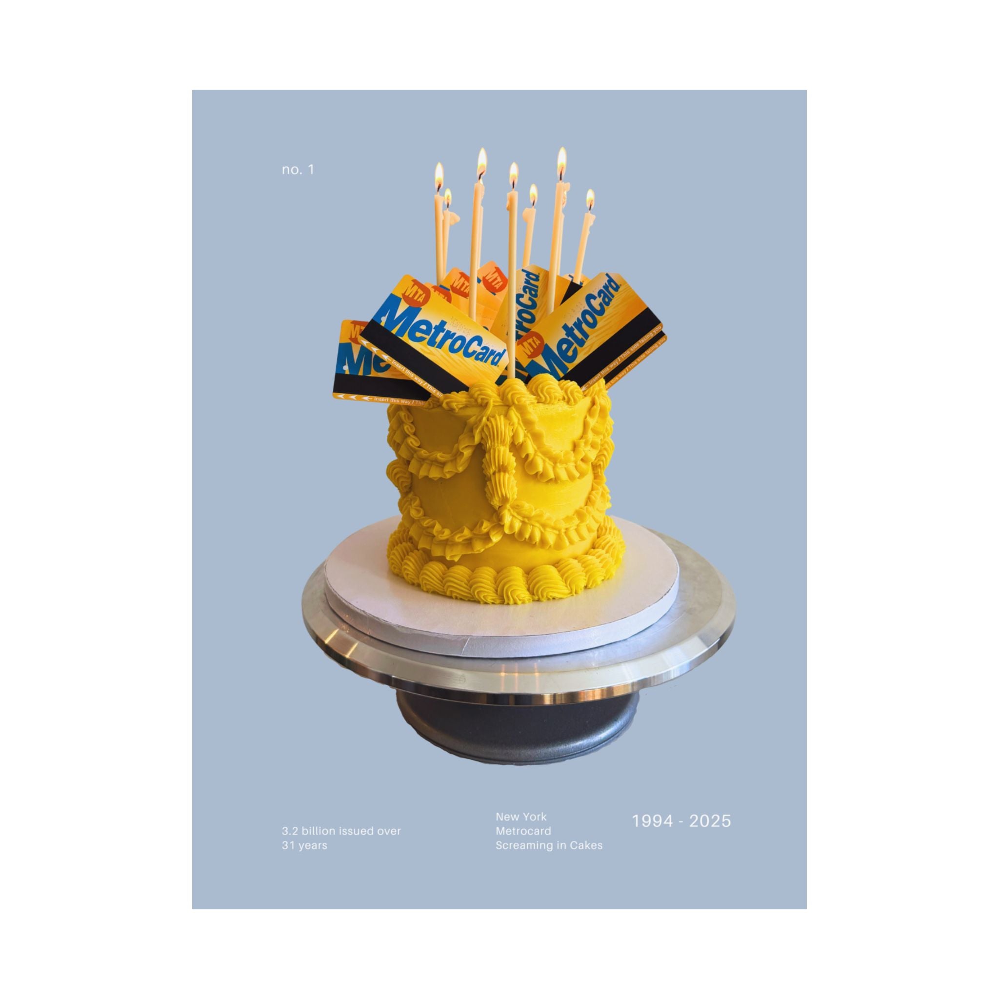 Metrocard Cake Exclusive Poster - Light Blue