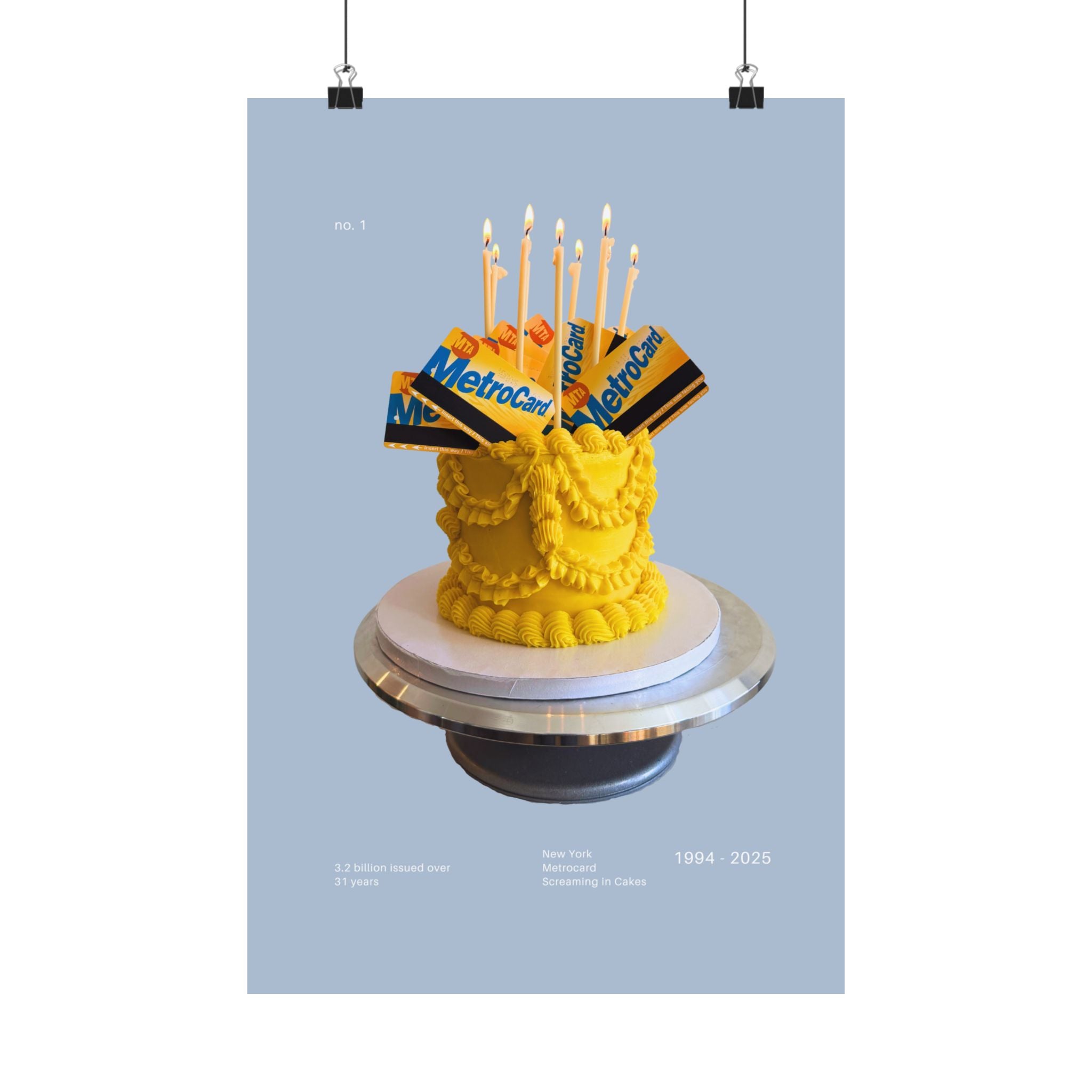 Metrocard Cake Exclusive Poster - Light Blue