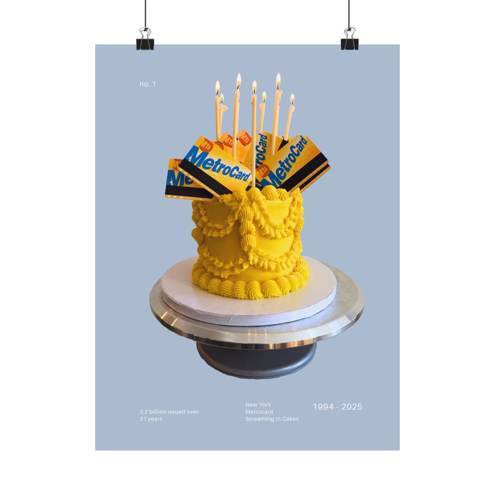 Metrocard Cake Exclusive Poster - Light Blue